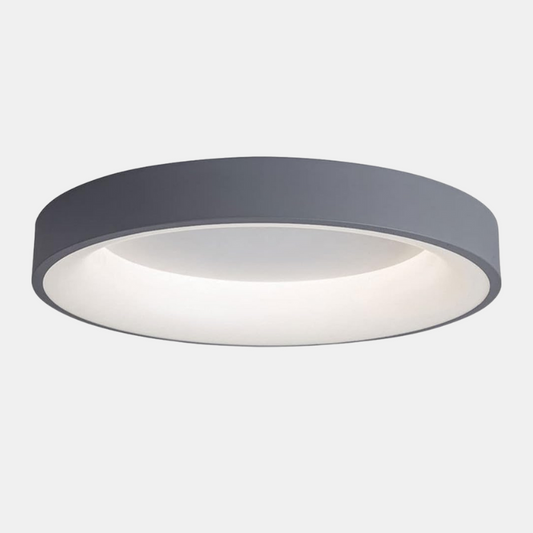 Plafonnier LED Ronde Design Scandinave en Aluminium et Acryl Ceiling Lamp Electro Paris Gris Blanc froid 30CM