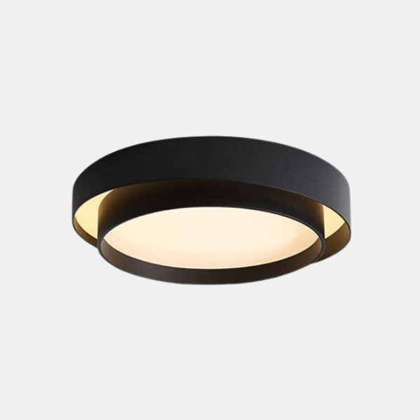 Plafonnier LED Sculptural Moderne pour une Ambiance Élégante et Harmonieuse Luminaires de plafond Electro Paris Noir Diamètre 60cm x H 14cm Lumière chaude
