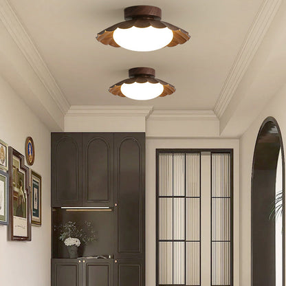 Luminaire Encastré Tournesol pour Chambre Luminaires encastrés Electro Paris Bois D25*H13CM Changement de 3 Couleurs par Interrupteur