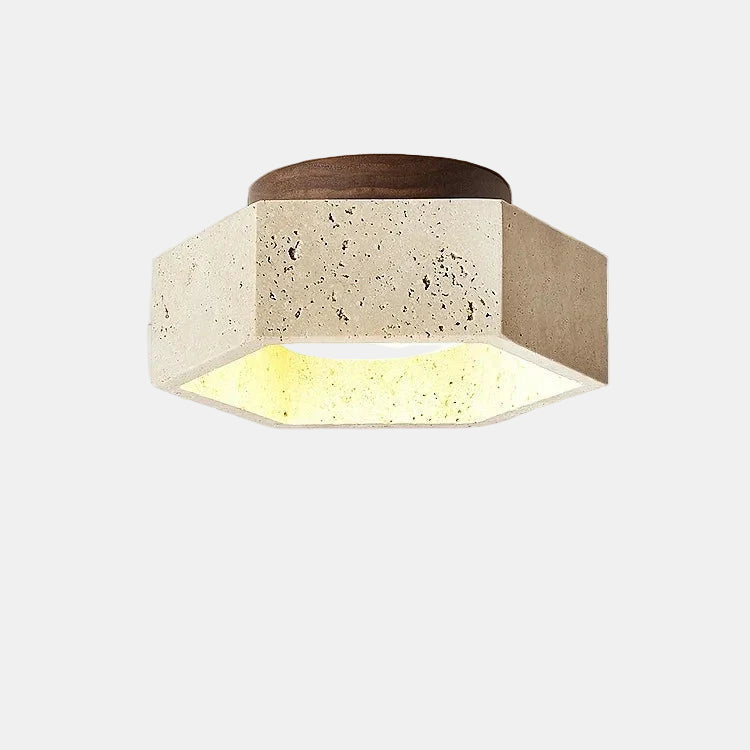 Plafonnier LED Wabi Sabi en Travertin pour Salon et Chambre, Design Épuré Lampes de plafond Electro Paris Default