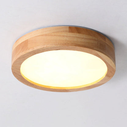 Plafonnier Moderne en Bois pour Salon – Luminaire Encastré LED Japandi Dimmable Éclairage Electro Paris Style B : D23*H5CM Lumière chaude