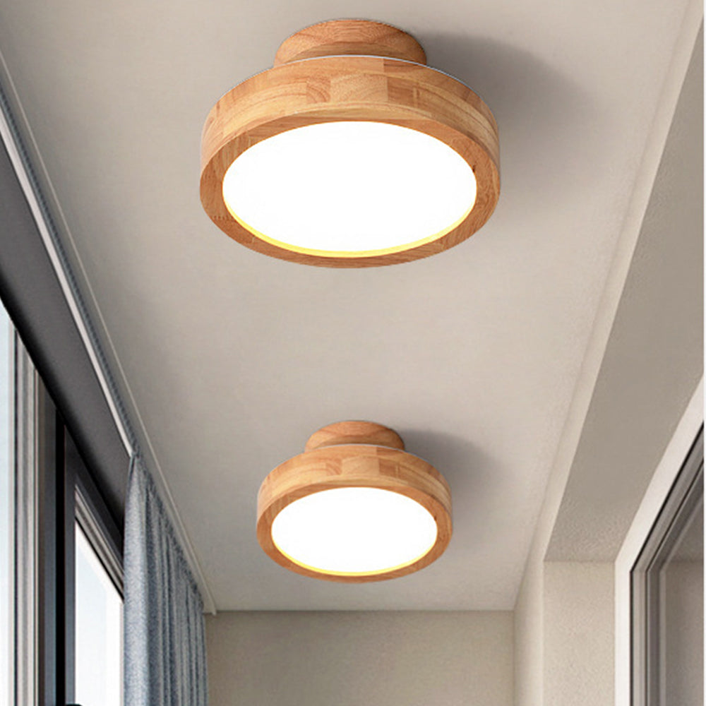 Plafonnier Moderne en Bois pour Salon – Luminaire Encastré LED Japandi Dimmable Éclairage Electro Paris