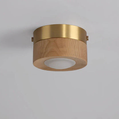 Plafonnier Moderne en Bois avec Spot Orientable – Downlight LED Minimaliste pour Cuisine & Couloir Éclairage Electro Paris Bois d'orme B Lumière chaude