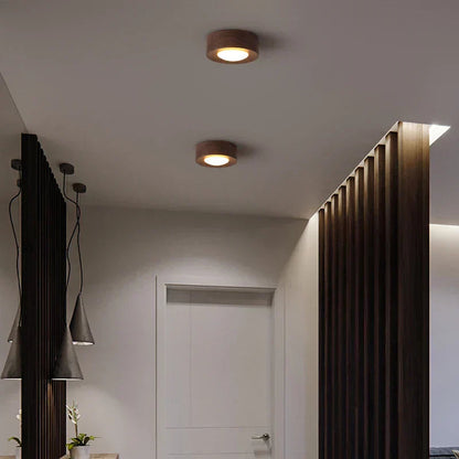 Plafonnier Moderne en Bois avec Spot Orientable – Downlight LED Minimaliste pour Cuisine & Couloir Éclairage Electro Paris