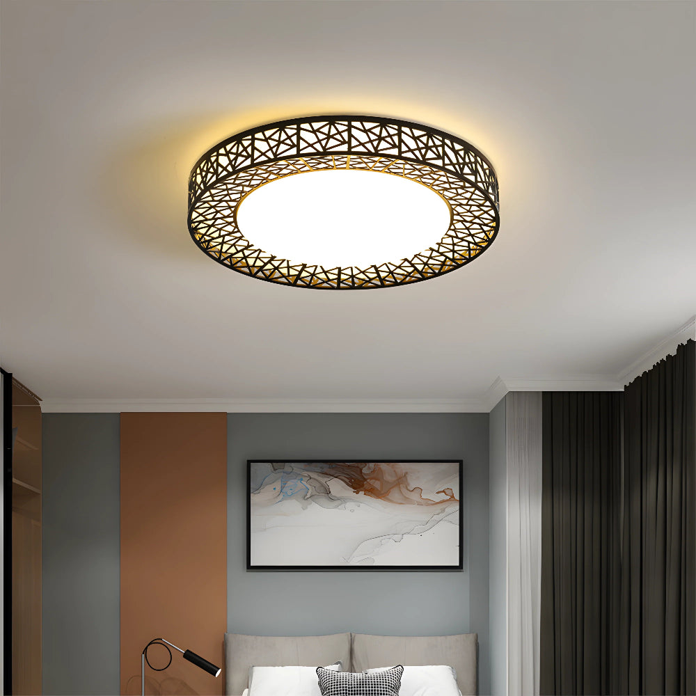 Plafonnier LED rond moderne pour plus de confort et de style Ceiling Lamp Electro Paris Noir Dia 40cm x H 10cm Lumière blanche