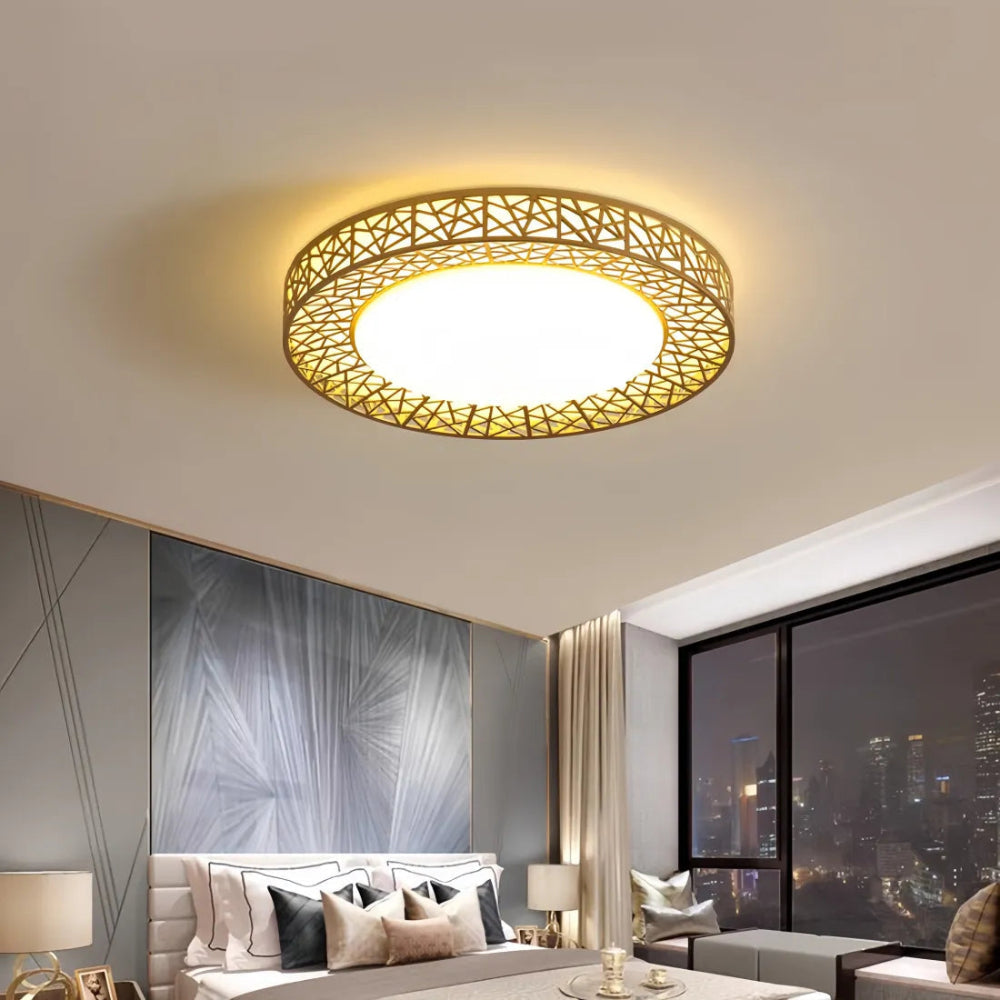 Plafonnier LED rond moderne pour plus de confort et de style Ceiling Lamp Electro Paris Or Dia 40cm x H 10cm Lumière blanche