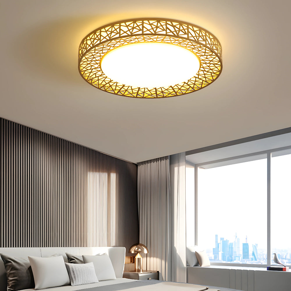 Plafonnier LED rond moderne pour plus de confort et de style Ceiling Lamp Electro Paris Or Dia 40cm x H 10cm 3 Changement de couleur