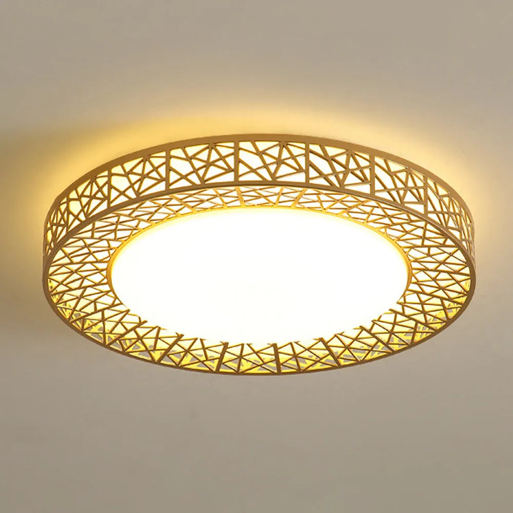 Plafonnier LED rond moderne pour plus de confort et de style Ceiling Lamp Electro Paris Or Dia 40cm x H 10cm Intensité réglable via télécommande