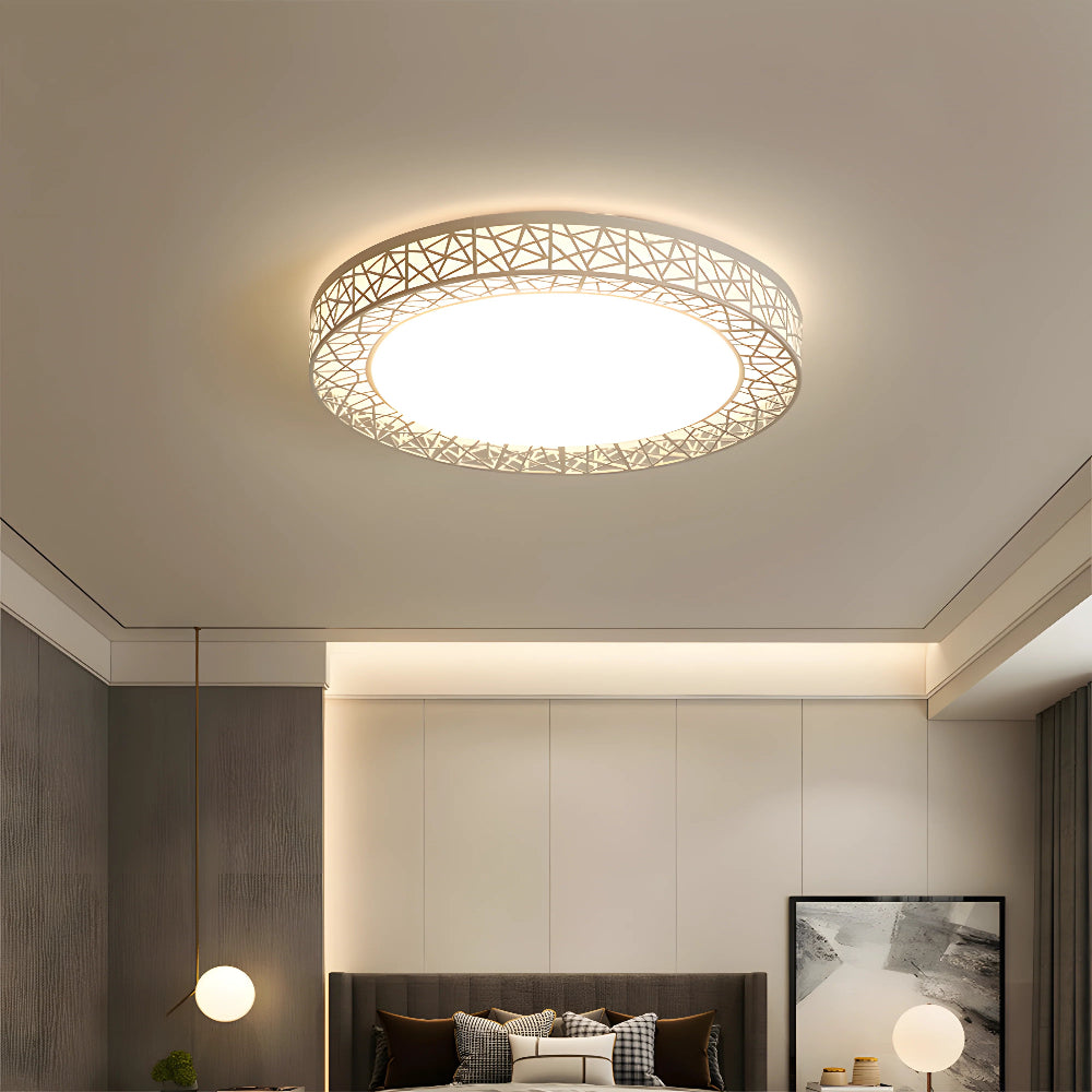Plafonnier LED rond moderne pour plus de confort et de style Ceiling Lamp Electro Paris Blanc Dia 40cm x H 10cm 3 Changement de couleur