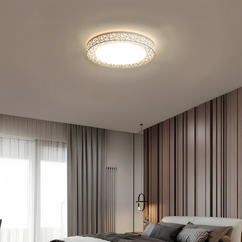 Plafonnier LED rond moderne pour plus de confort et de style Ceiling Lamp Electro Paris Blanc Dia 40cm x H 10cm Intensité réglable via télécommande