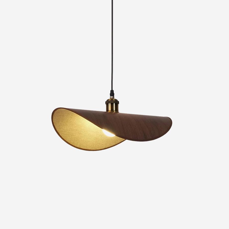 Plafonnier – Lampe à Suspension en Métal et Verre Noir et Doré pour Intérieur Moderne Éclairage Electro Paris Couleur noyer Dia 35cm x H 10cm