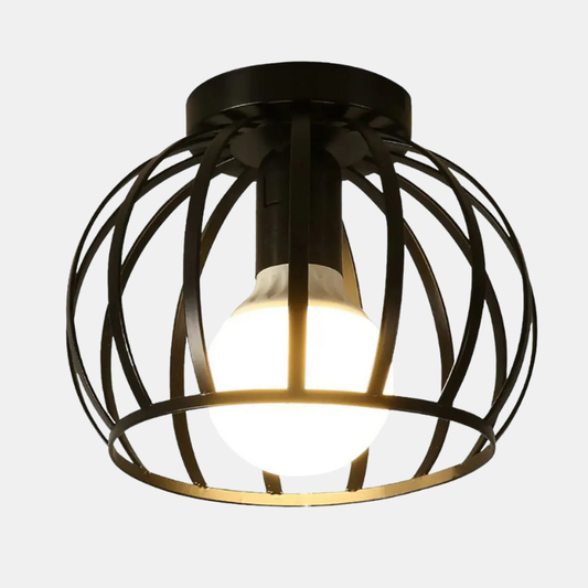 Plafonnier Métallique Noir au Style Industriel – Éclairage pour Couloir et Chambre Éclairage Electro Paris