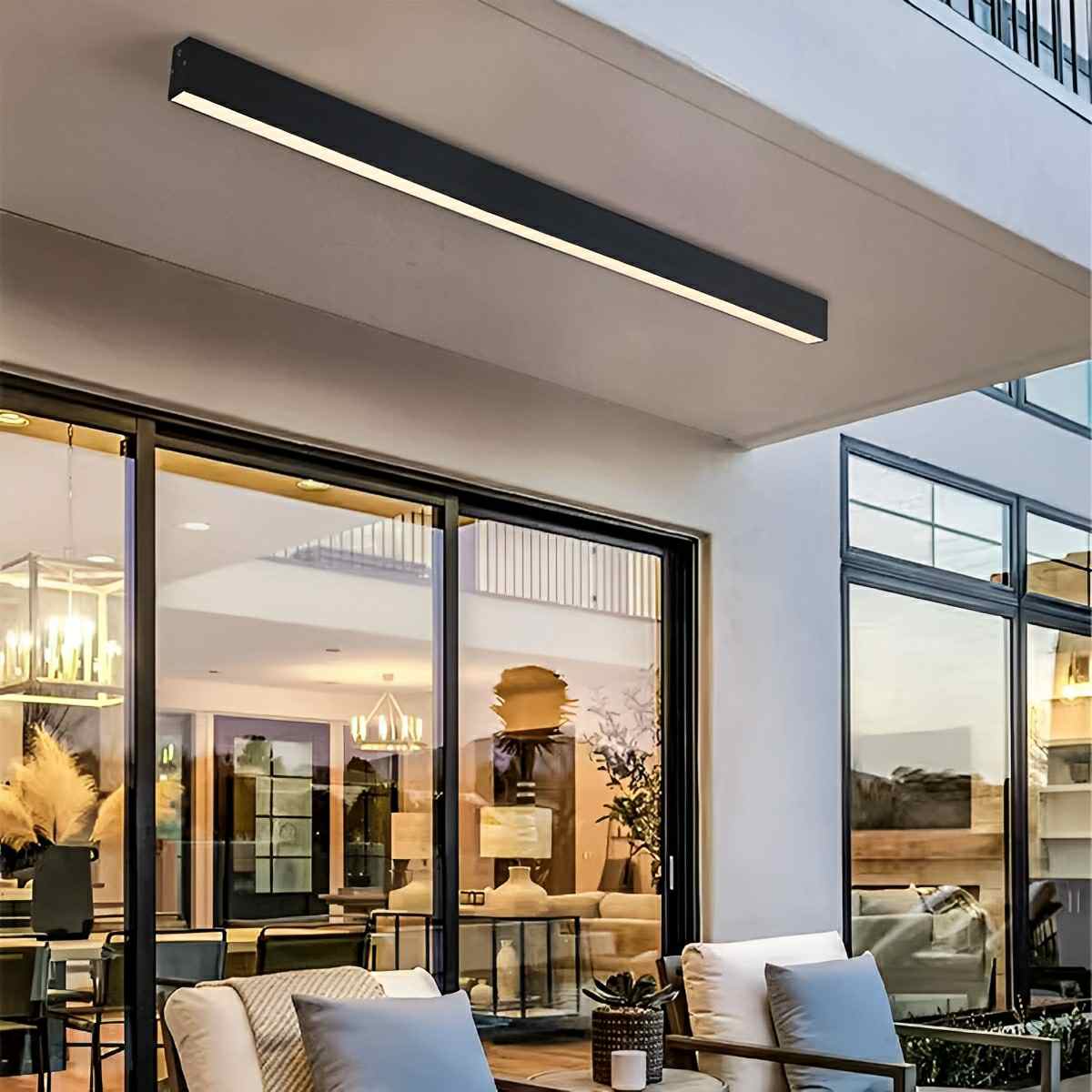 Plafonnier Minimaliste en Bande Longue Lampe de plafond Electro Paris Noir 200 cm Dimmable