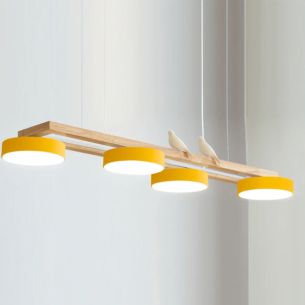 Plafonnier Moderne Inspiré de la Nature avec Détails d'Oiseaux Ceiling Lamp Electro Paris Jaune Lumière chaude