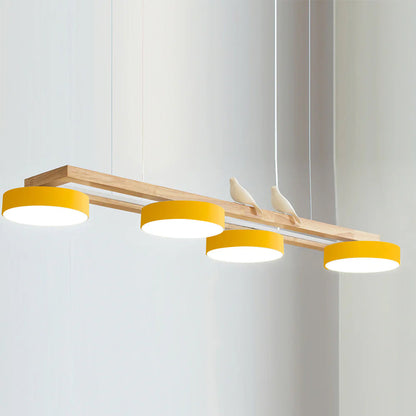 Plafonnier Moderne Inspiré de la Nature avec Détails d'Oiseaux Ceiling Lamp Electro Paris Jaune Lumière chaude