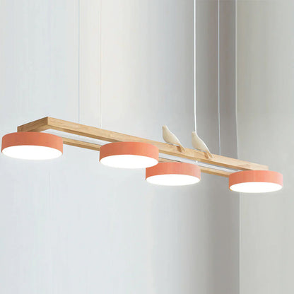 Plafonnier Moderne Inspiré de la Nature avec Détails d'Oiseaux Ceiling Lamp Electro Paris Rose Orange Lumière chaude