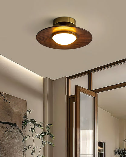 Plafonnier Moderne avec Détail Imitation Bois Ceiling Lamp Electro Paris