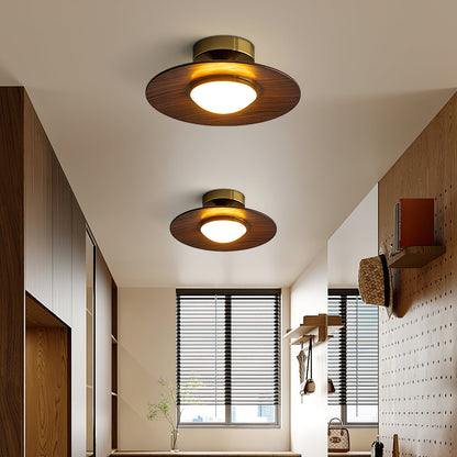 Plafonnier Moderne avec Détail Imitation Bois Ceiling Lamp Electro Paris
