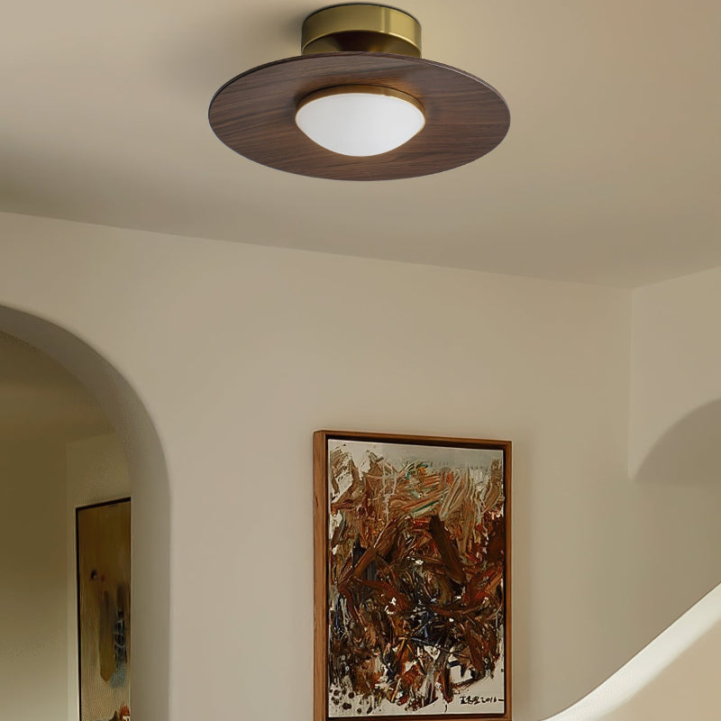 Plafonnier Moderne avec Détail Imitation Bois Ceiling Lamp Electro Paris