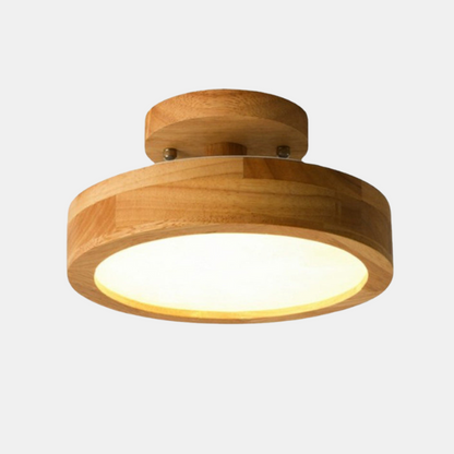Plafonnier Moderne en Bois pour Salon – Luminaire Encastré LED Japandi Dimmable Éclairage Electro Paris Style A : D23*H12CM Lumière chaude