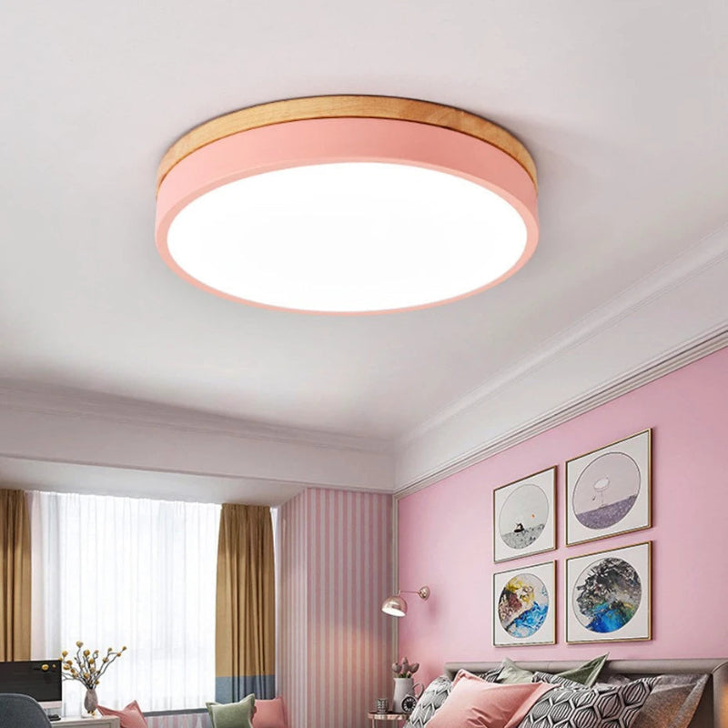 Plafonnier Nordique Minimaliste pour Intérieurs Modernes Ceiling Lamp Electro Paris 30cm Rose Blanc chaud (3000K)
