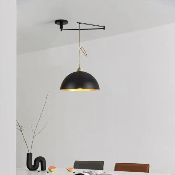 Plafonnier Réglable pour Intérieurs Modernes Plafonnier Electro Paris Noir avec intérieur doré Lumière chaude 3000K
