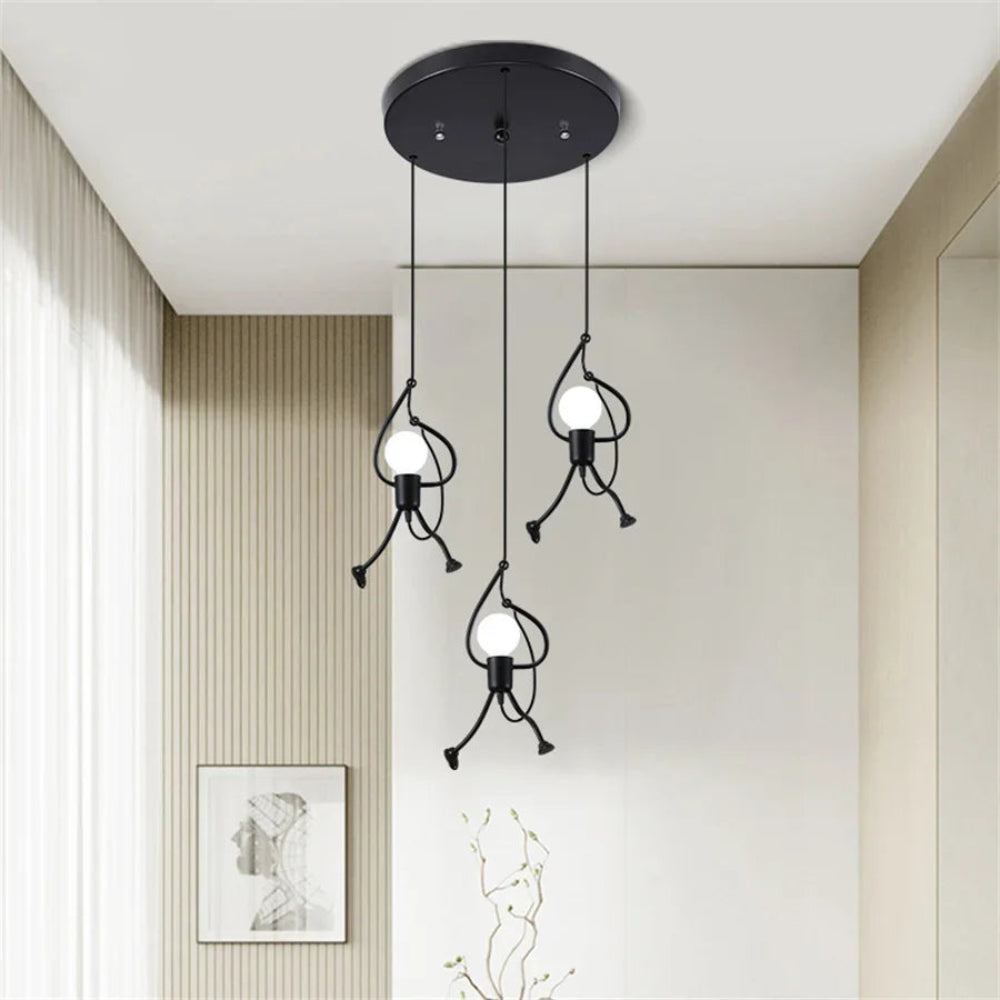 Plafonnier Rétro en Silhouette de Marionnette – Lampe de Plafond Créative pour Enfants Éclairage Electro Paris