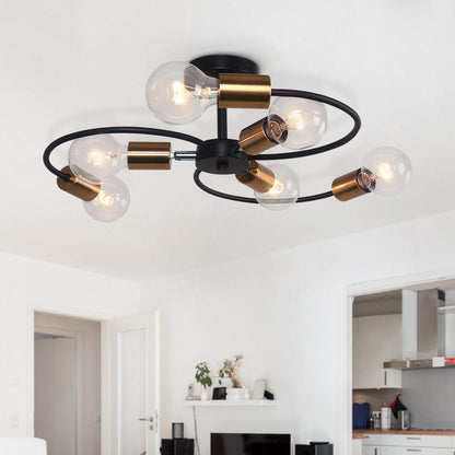 Applique Murale Spoutnik à 6 Lumières – Design Industriel Vintage avec Douilles Réglables en Verre Éclairage Electro Paris