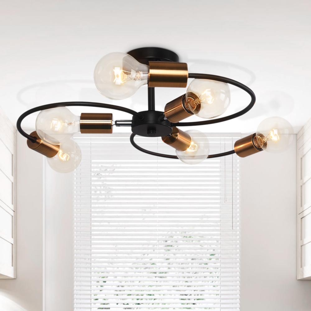 Applique Murale Spoutnik à 6 Lumières – Design Industriel Vintage avec Douilles Réglables en Verre Éclairage Electro Paris