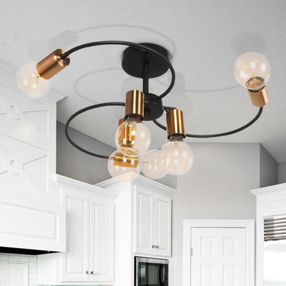 Applique Murale Spoutnik à 6 Lumières – Design Industriel Vintage avec Douilles Réglables en Verre Éclairage Electro Paris