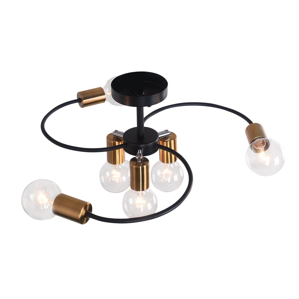 Applique Murale Spoutnik à 6 Lumières – Design Industriel Vintage avec Douilles Réglables en Verre Éclairage Electro Paris