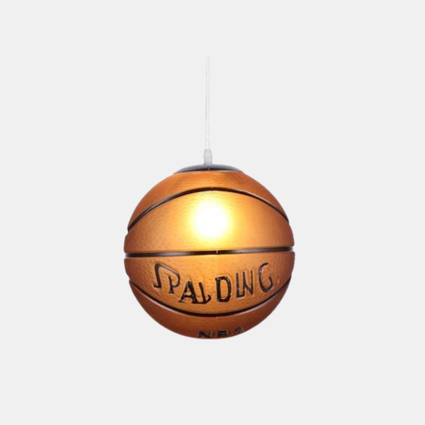 Plafonnier Sphérique en Verre pour Chambre d'Enfant – Lampe LED Colorée Design Planète Éclairage Electro Paris Basketball Fil 20 CM