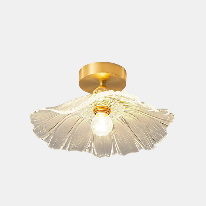 Plafonnier Vintage en Verre Transparent avec Base Dorée Luminaires de plafond Electro Paris Transparent A