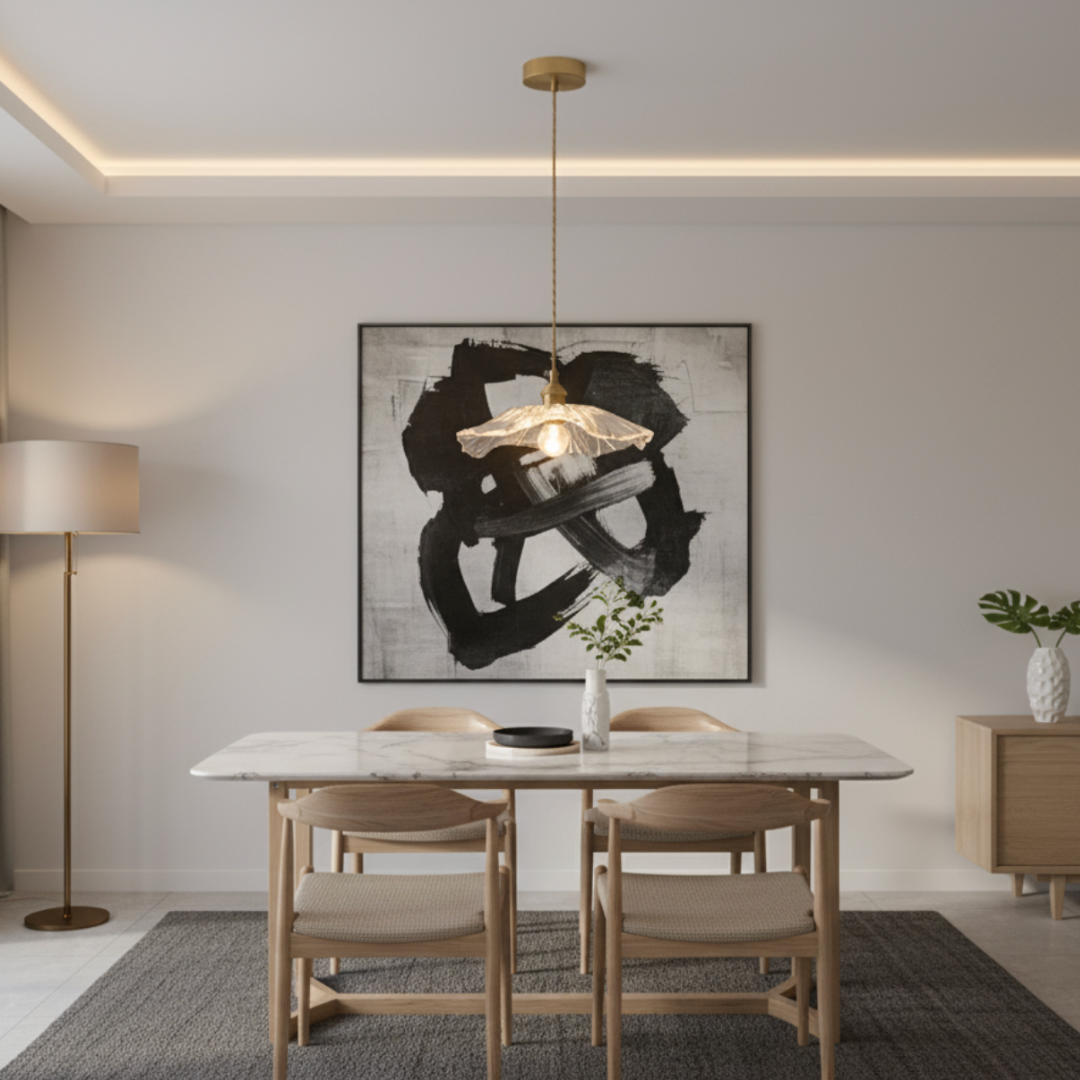 Plafonnier Vintage en Verre Transparent avec Base Dorée Luminaires de plafond Electro Paris