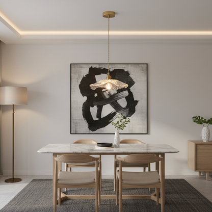 Plafonnier Vintage en Verre Transparent avec Base Dorée Luminaires de plafond Electro Paris