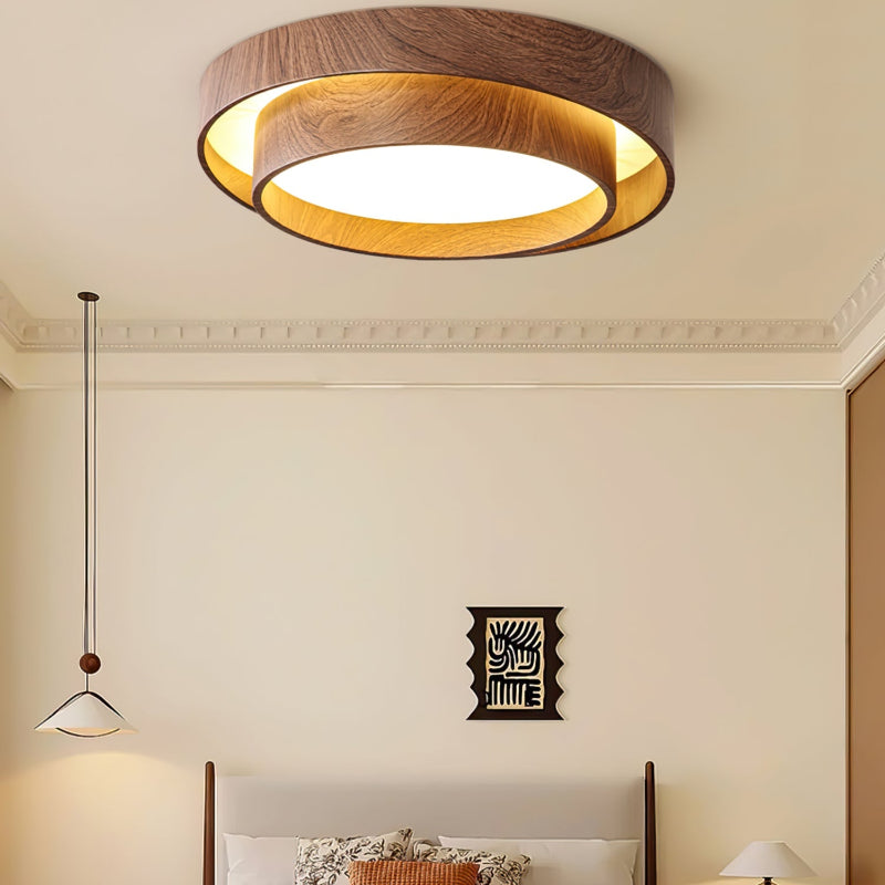 Plafonnier avec finition noyer et éclairage LED intégré Ceiling Lamp Electro Paris