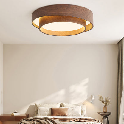 Plafonnier avec finition noyer et éclairage LED intégré Ceiling Lamp Electro Paris