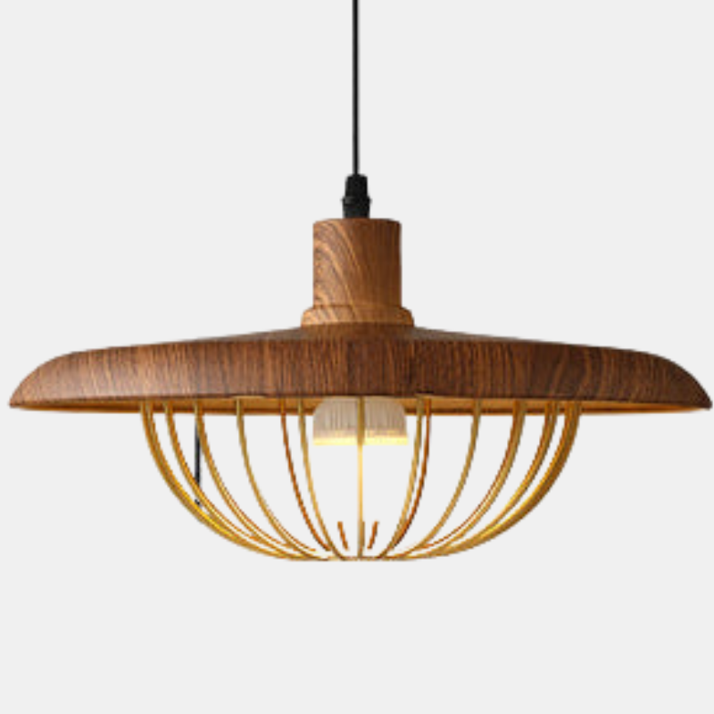 Plafonnier d'inspiration nordique aspect bois pour espaces modernes Ceiling Lamp Electro Paris Noyer