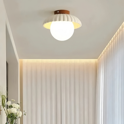 Plafonnier moderne avec bouton de fleur pour couloir et entrée Ceiling Lamp Electro Paris Blanc