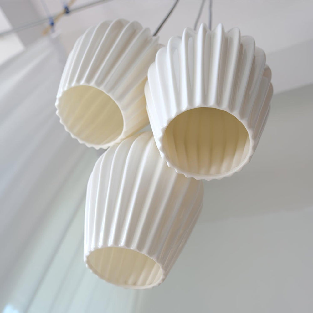 Plafonnier moderne en céramique avec abat-jour rainuré Ceiling Lamp Electro Paris