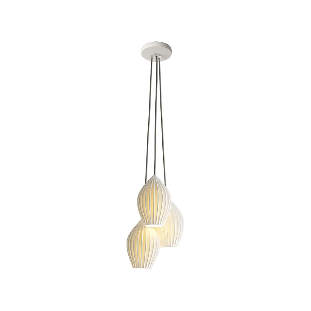 Plafonnier moderne en céramique avec abat-jour rainuré Ceiling Lamp Electro Paris 3 têtes