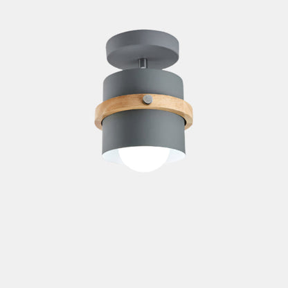 Plafonnier nordique moderne avec design cylindrique rotatif Ceiling Lamp Electro Paris Gris