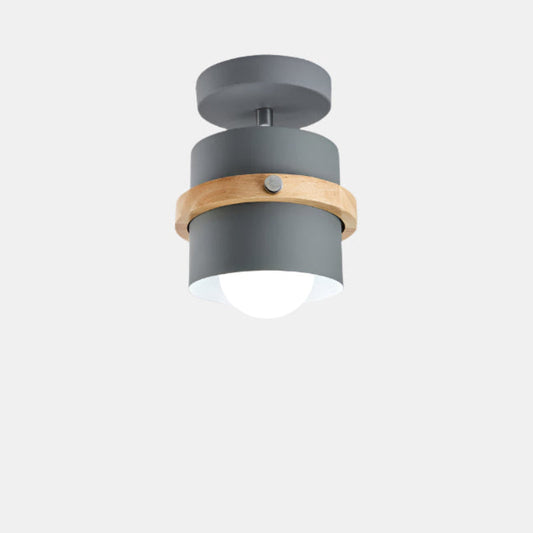 Plafonnier nordique moderne avec design cylindrique rotatif Ceiling Lamp Electro Paris Gris