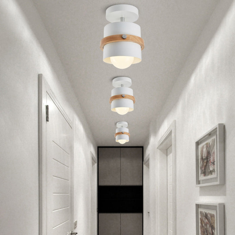 Plafonnier nordique moderne avec design cylindrique rotatif Ceiling Lamp Electro Paris Blanc