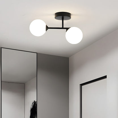Plafonnier nordique moderne en verre pour couloirs et chambres Ceiling Lamp Electro Paris Noir