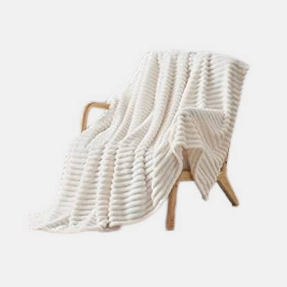 Plaid à Carreaux Douillet – Couverture Polaire Ultra-Douce CozyCouture™ pour Lit et Canapé Literie Electro Paris Crème 120x200 cm