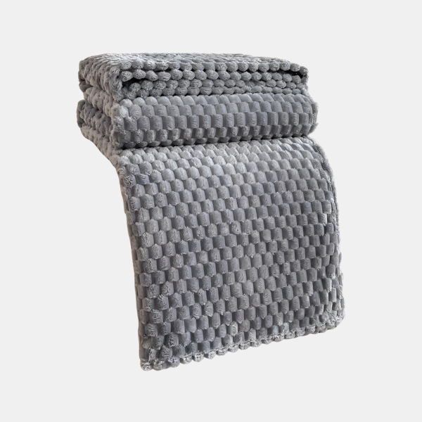 Plaid Réversible Moelleux – Couverture Ultra-Douce en Polaire Sherpa pour Canapé et Lit Linge de lit Electro Paris Gris clair 70x100 cm (27x39 pouces)