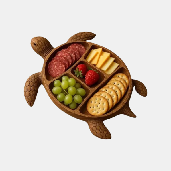 Planche de Charcuterie en Forme de Tortue en Bois pour une Présentation Côtière Plateaux Electro Paris