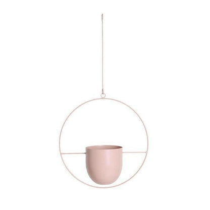Suspendue Planteur en Métal – Pot Suspendu Moderne pour Intérieur et Extérieur Pots de fleurs suspendus Electro Paris Rose clair Rond