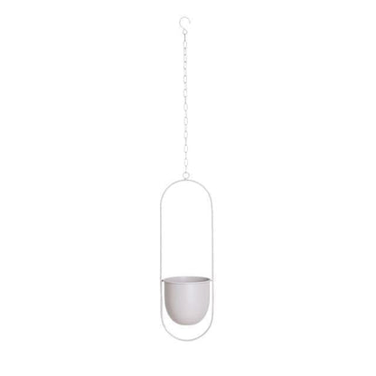Suspendue Planteur en Métal – Pot Suspendu Moderne pour Intérieur et Extérieur Pots de fleurs suspendus Electro Paris Blanc Oblong